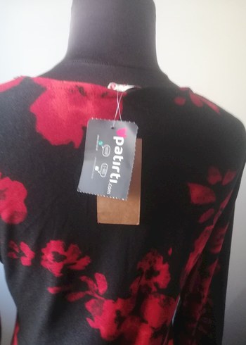 Kırmızı Siyah Uzun Kollu  Elbise ürün sıfır - Görsel 7