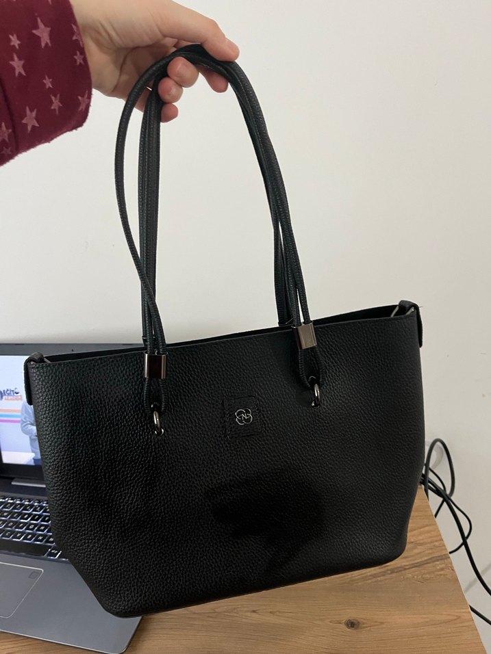 Fermuarlı Siyah Deri Kadın Omuz Çantası - Görsel 4