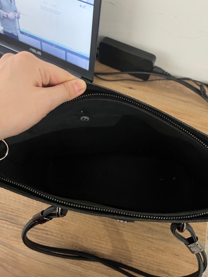 Fermuarlı Siyah Deri Kadın Omuz Çantası - Görsel 2