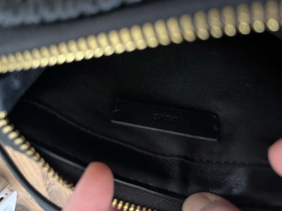 Siyah Deri Yılan Desenli Fermuarlı Çanta - Görsel 2