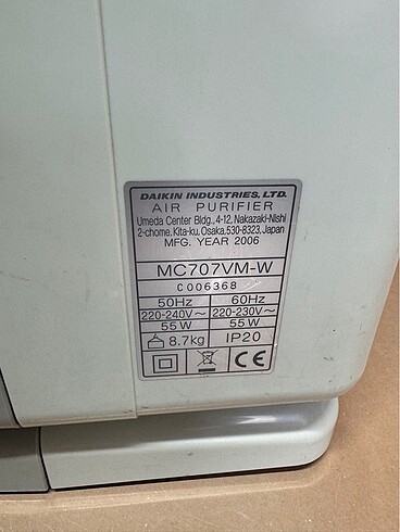 Daikin mc707 hava temizleme cihazı - Görsel 5