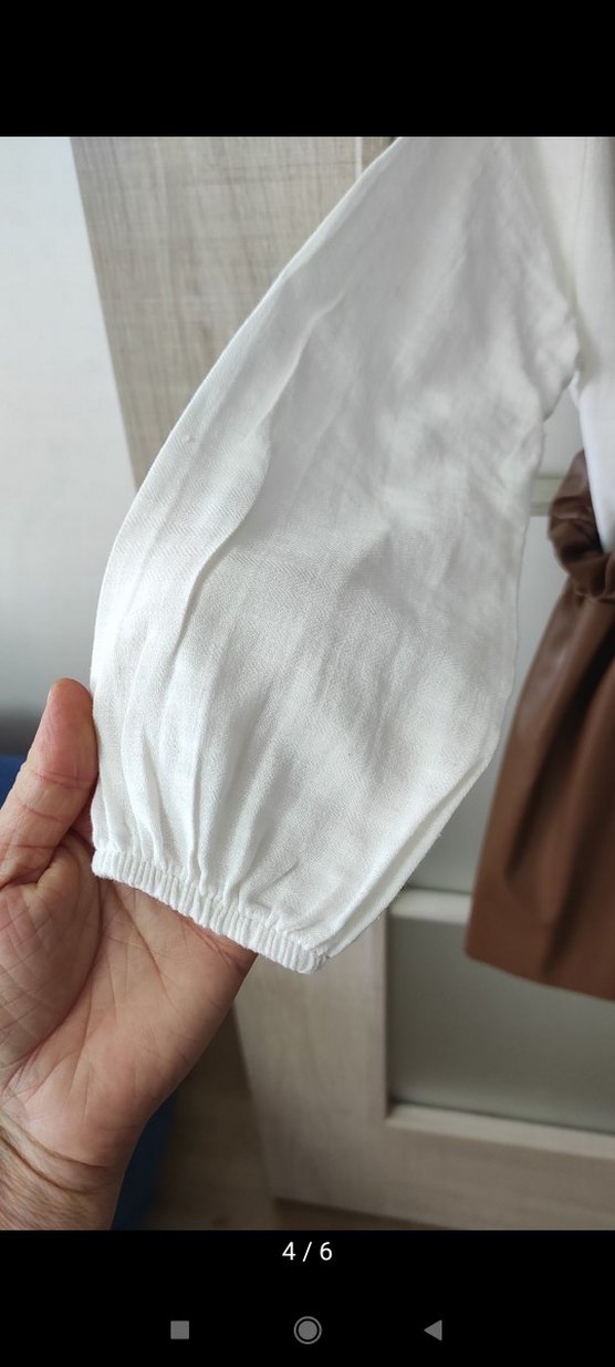 Kız Çocuk Deri Askılı Kemerli Elbise - Görsel 5