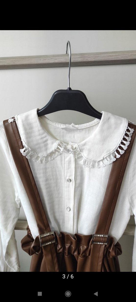 Kız Çocuk Deri Askılı Kemerli Elbise - Görsel 4