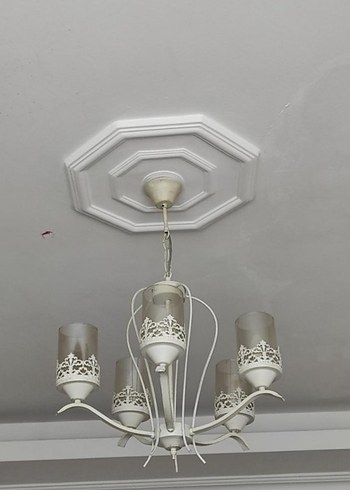 Beyaz Metal 4 Kollu Avize - Görsel 3