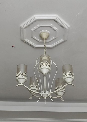 Beyaz Metal 4 Kollu Avize - Görsel 2