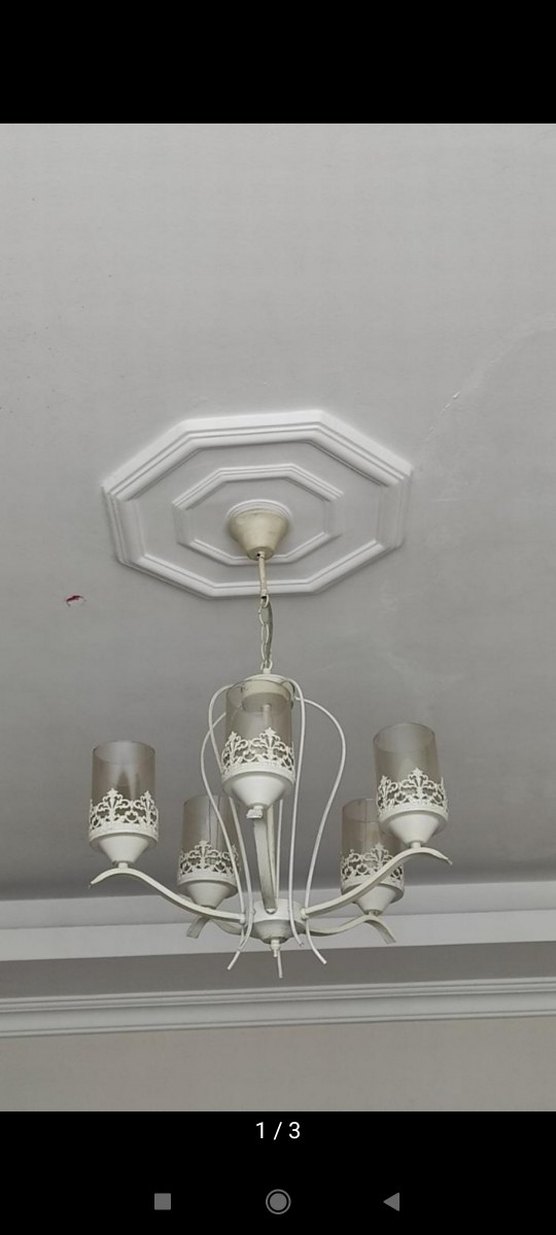 Beyaz Metal 4 Kollu Avize - Görsel 3