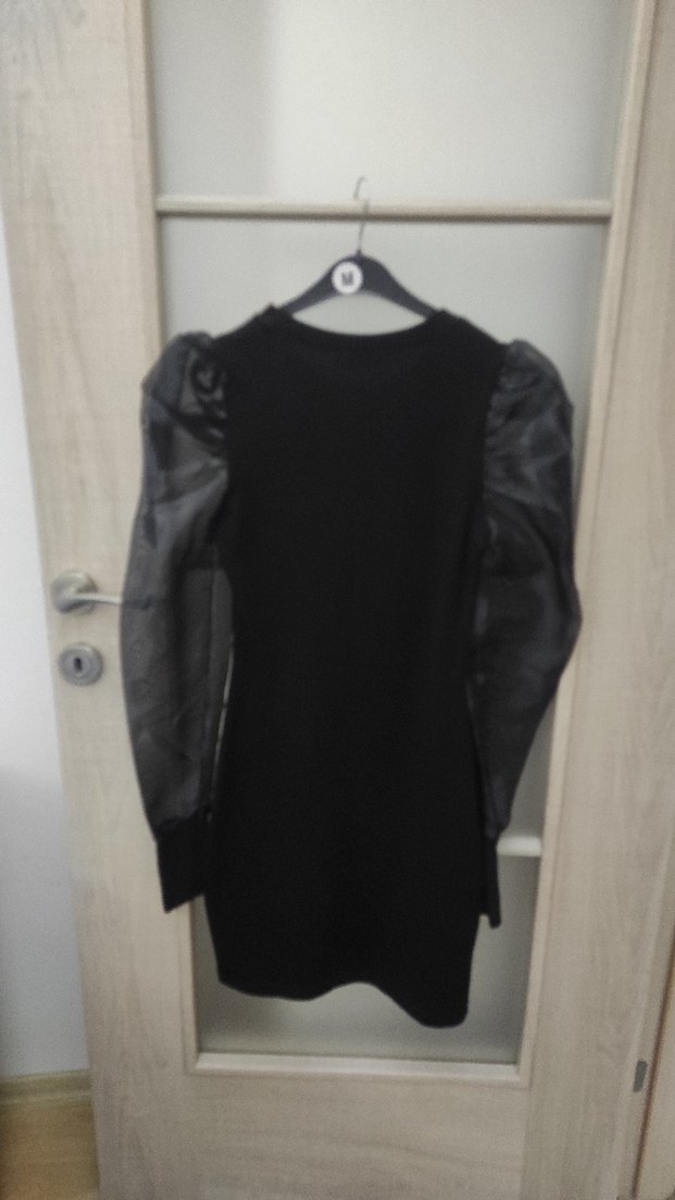 Siyah Uzun Kollu triko Midi Elbise - Görsel 2