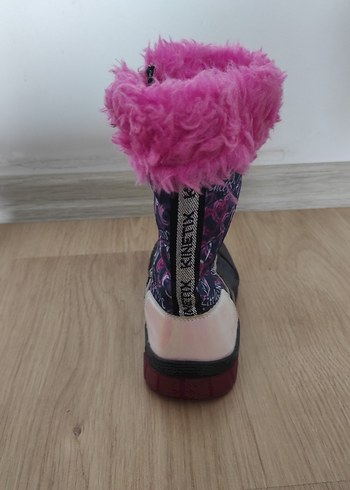 Kız Çocuk Renkli Bağlamalı Desenli Pembe Kürklü Bot - Görsel 10