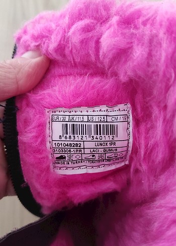 Kız Çocuk Renkli Bağlamalı Desenli Pembe Kürklü Bot - Görsel 9