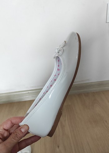 Kız Çocuk Beyaz Fiyonk Detaylı Babet - Görsel 5