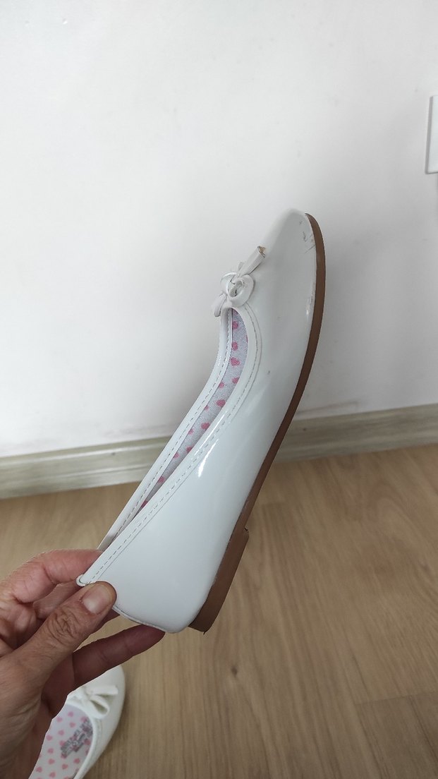 Kız Çocuk Beyaz Fiyonk Detaylı Babet - Görsel 5