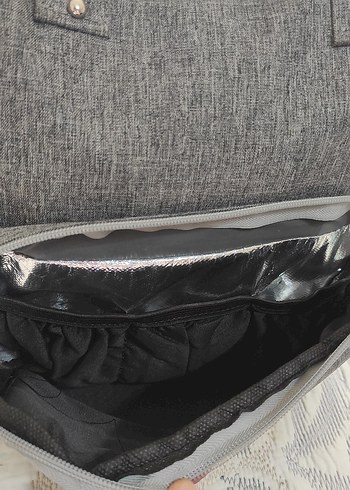 Gri Desensiz Bebek Çantası - Görsel 8