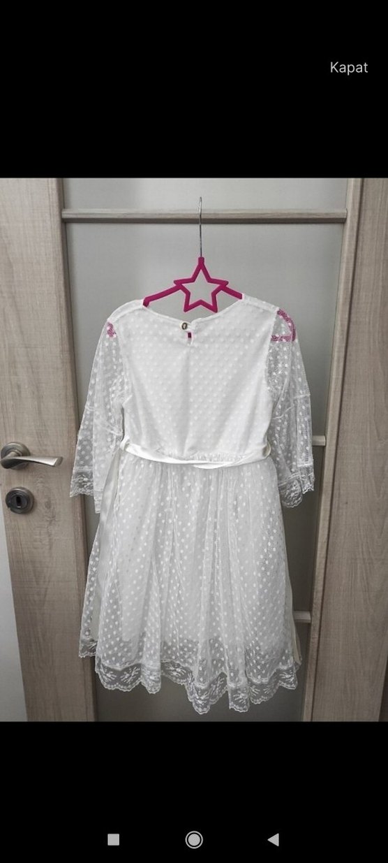Beyaz Dantel Detaylı Kız Elbisesi - Görsel 2