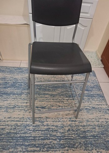 Gri Yüksek Sandalye İkea Bar Sandalyesi