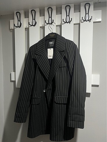 çizgili hiç giyilmemiş blazer m beden