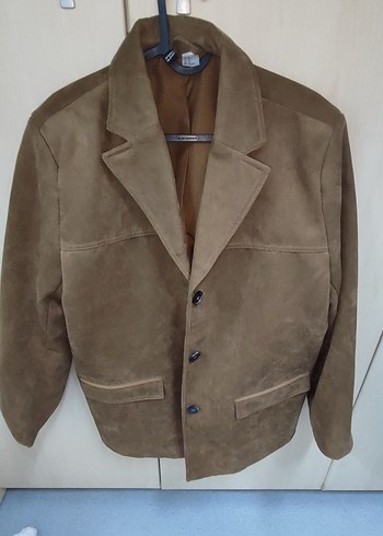 m Beden kahverengi Renk Taba Süet Kadın Blazer Ceket