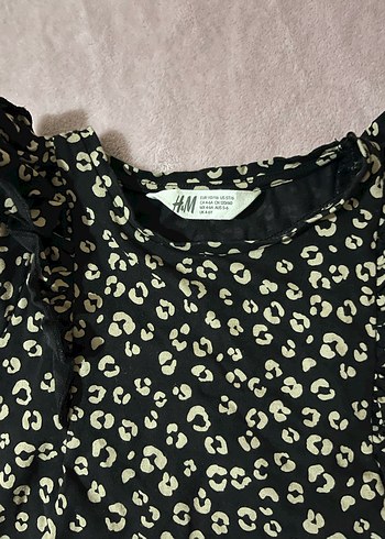 Kız Çocuk Siyah Bağlama Desenli Fırfırlı Bluz - Görsel 3