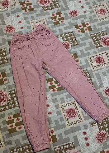 Kız Çocuk Düğmeli Loose Fit Pembe Pantolon - Görsel 2