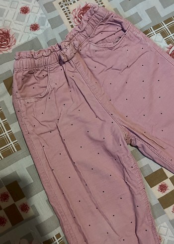 Kız Çocuk Düğmeli Loose Fit Pembe Pantolon - Görsel 3