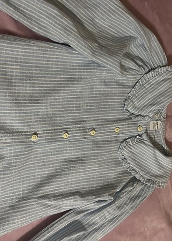 Nakışlı, Düğmeli, Uzun Kollu Kız Bluzu - Görsel 2