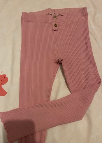 Düğmeli Pembe Kız Çocuk tayt - Görsel 2