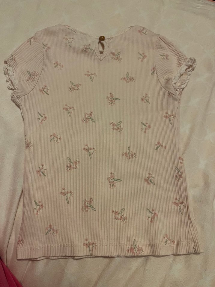 Düğmeli Pembe Kız Çocuk Kısa Kollu Bluz - Görsel 2