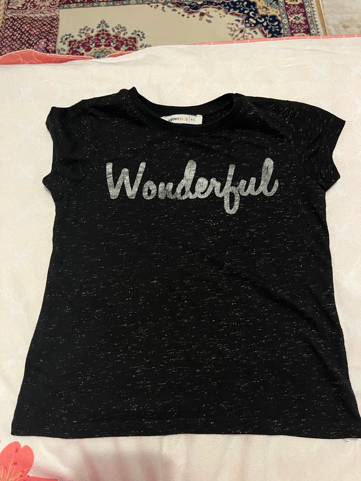 Kadın Gri Simli kısa Kollu tshirt - Görsel 2