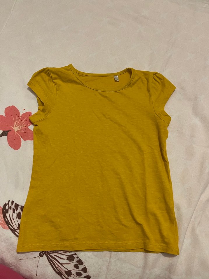 Kız Çocuk Sarı Kısa Kollu Tişört - Görsel 3