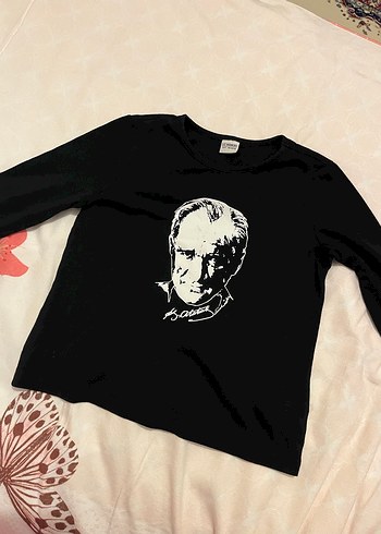 Siyah Atatürk Baskılı Tişört - Görsel 2