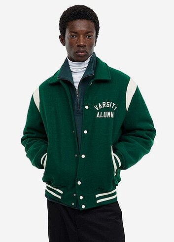 Hm Koyu Yeşil Kolej Ceket Varsity Alumni