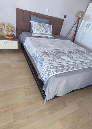 Gri Nakışlı Yatak Örtüsü Nevresim takımı - Görsel 2