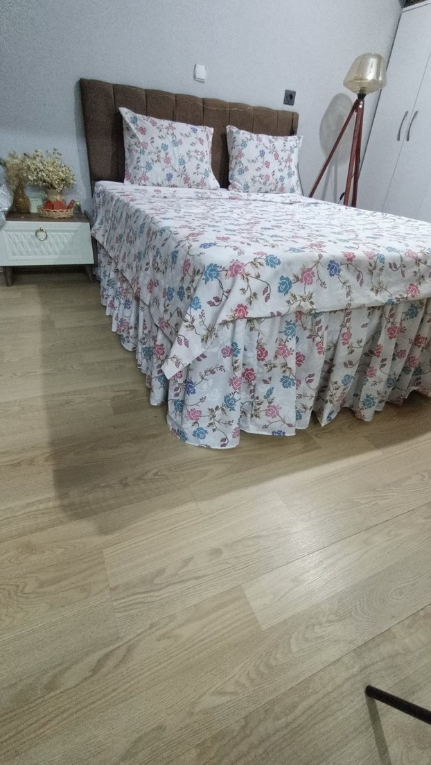 Çiçek Desenli. Firlirli lastikli çarşaf takımı.... - Görsel 3