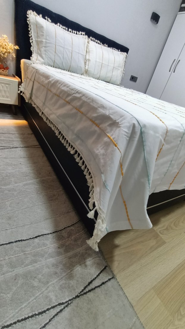 Patlatmalı püsküllü Nevresim takımı. @teras_dikimevi - Görsel 3