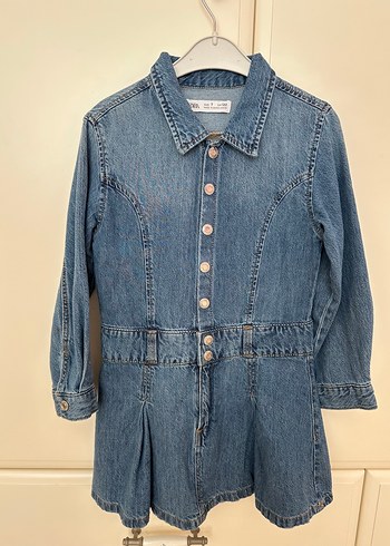 7 Yaş Beden Zara 7 yaş Kız çocuk Denim elbise