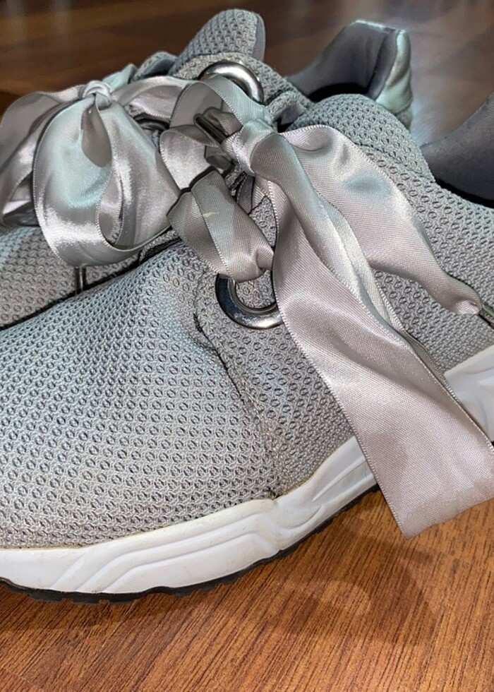 gri yüksek tabanlı spor ayakkabı - Görsel 3