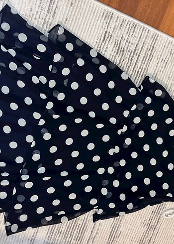 Parlak Mavi Puantiyeli Mini elbise - Görsel 2