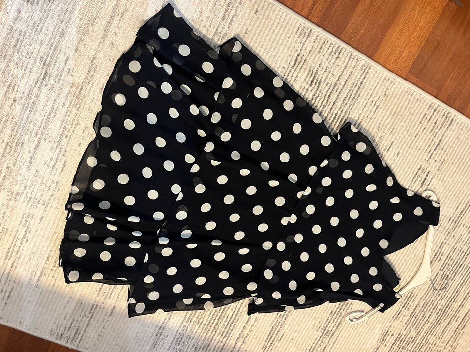 Parlak Mavi Puantiyeli Mini elbise - Görsel 3