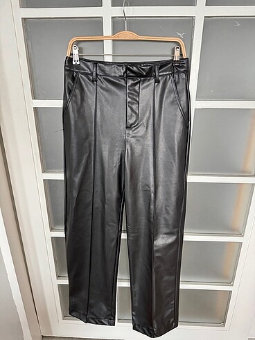 m Beden Dilvin deri palazzo pantalon