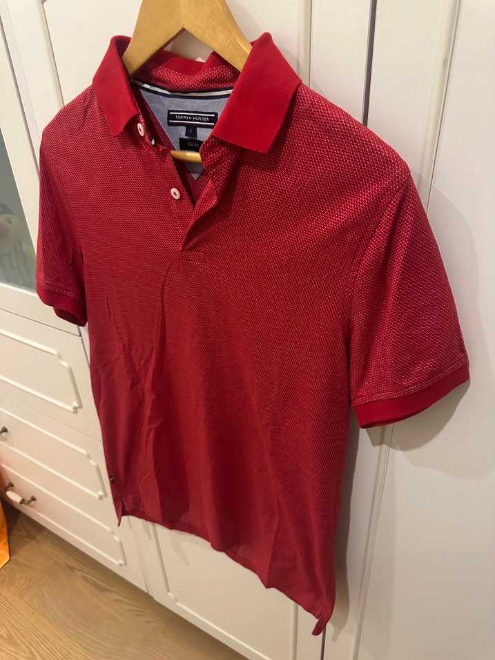 Kırmızı Erkek Polo Tişört Düğmeli - Görsel 3