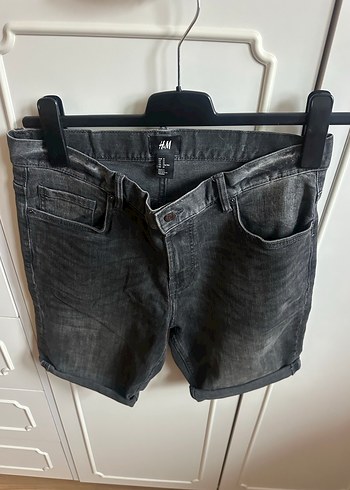 Gri Erkek Kısa Denim Şort - Görsel 2