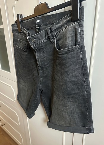Gri Erkek Kısa Denim Şort - Görsel 4