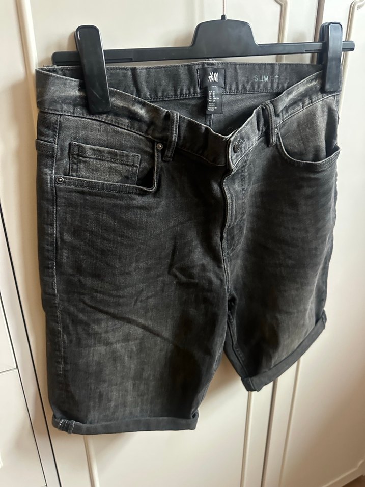 Gri Erkek Kısa Denim Şort - Görsel 5