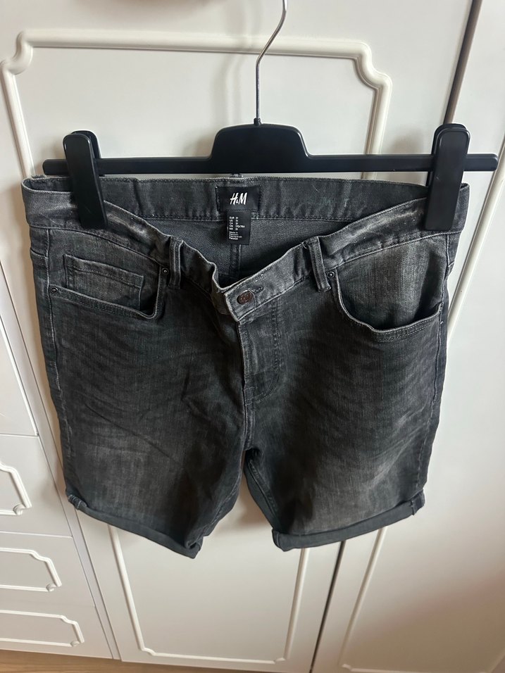 Gri Erkek Kısa Denim Şort - Görsel 2