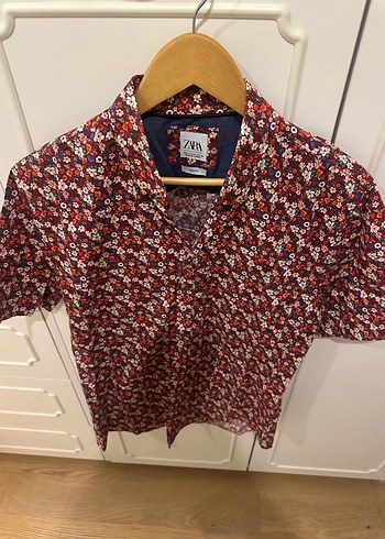 Renkli Çiçek Desenli Kısa Kollu Erkek Gömlek - Görsel 2