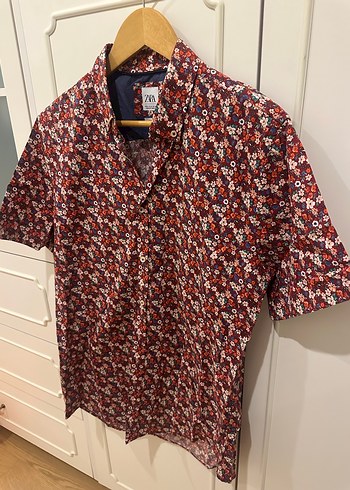 Renkli Çiçek Desenli Kısa Kollu Erkek Gömlek - Görsel 4