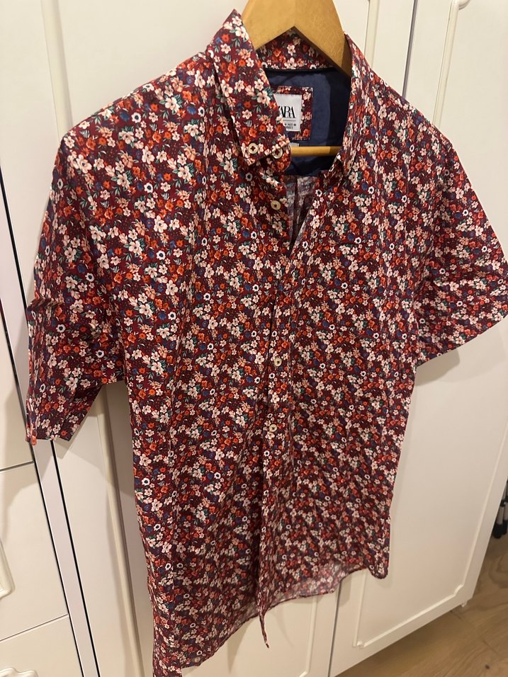 Renkli Çiçek Desenli Kısa Kollu Erkek Gömlek - Görsel 5