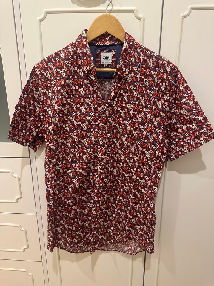 Renkli Çiçek Desenli Kısa Kollu Erkek Gömlek - Görsel 3