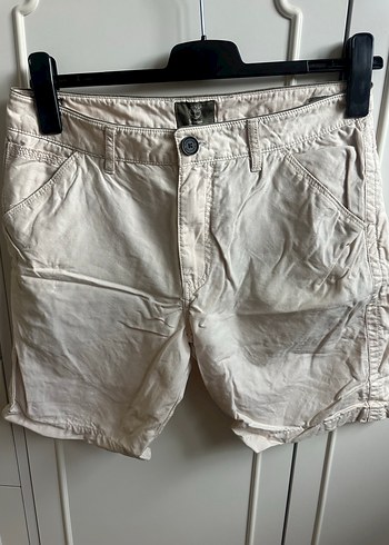 Timberland Bej Keten Erkek Şort, Rahat Kesim - Görsel 2