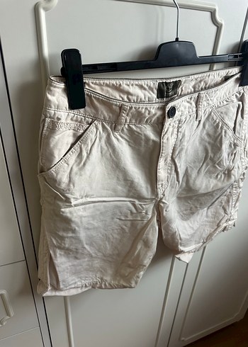 Timberland Bej Keten Erkek Şort, Rahat Kesim - Görsel 4