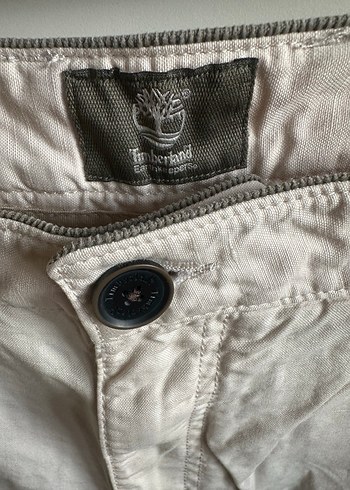 Timberland Bej Keten Erkek Şort, Rahat Kesim - Görsel 6